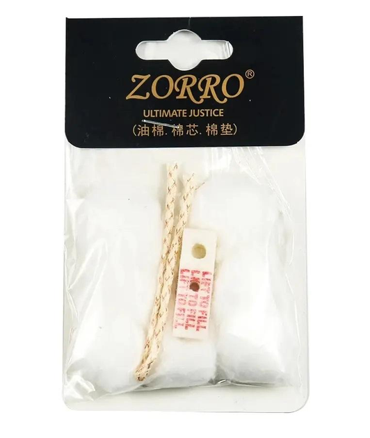 Ремкомплект для бензиновых зажигалок Zorro №4467 хлопок/войлок (3539)