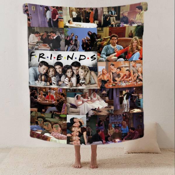 Плед плюшевый с 3D рисунком Friends велюр 160х200 см (120222459А)