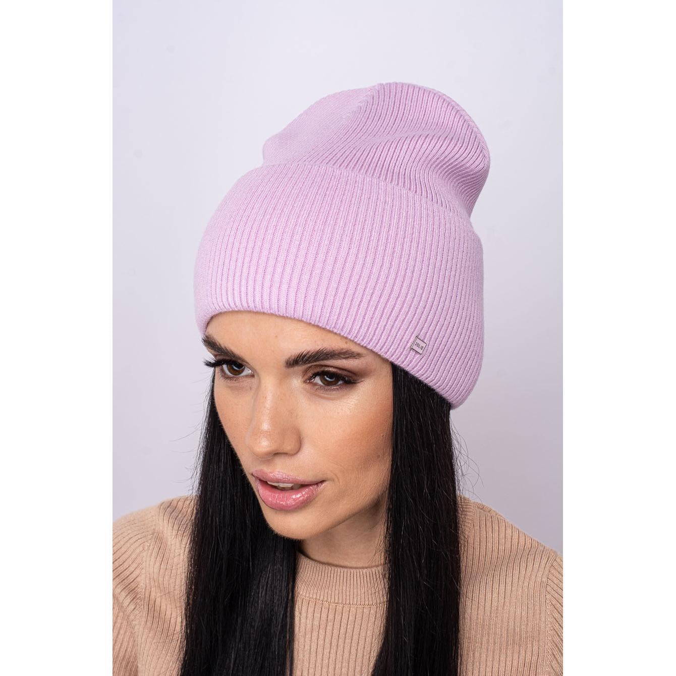 Шапка женская шерстяная Leks Факт one size Сирень