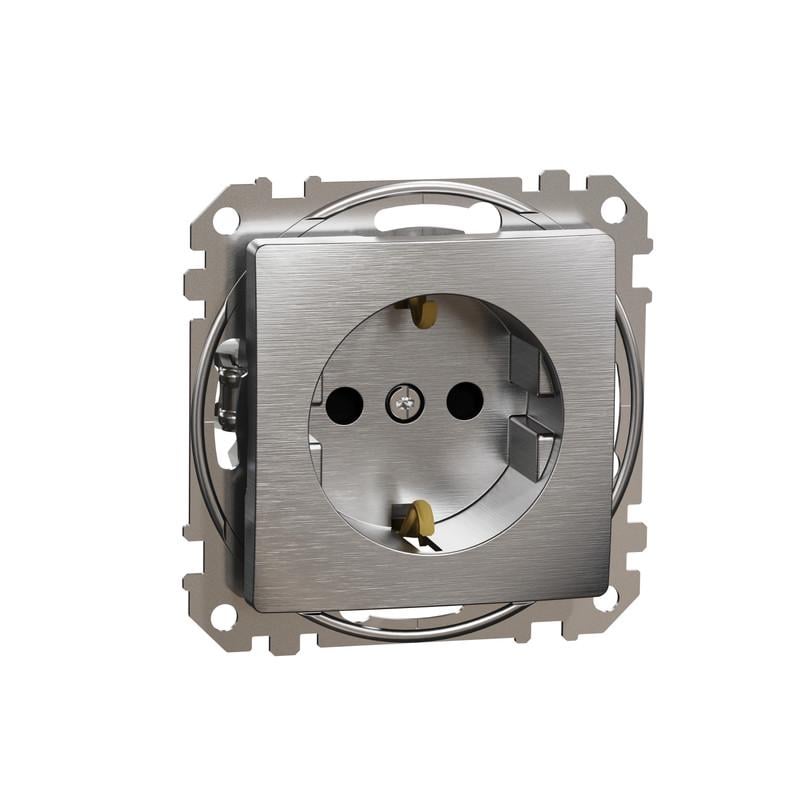 Розетка Schneider Electric ABS-UV Sedna Design&Element с заземлением с шторками Алюминий (SDD170022) Розетка Schneider Electric ABS-UV Sedna Design&Element с заземлением с шторками Алюминий (SDD170022)