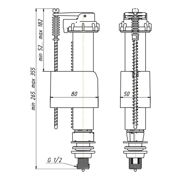 Впускний механізм Ani Plast WC 55 10 1/2″ УУ-6020 - фото 2