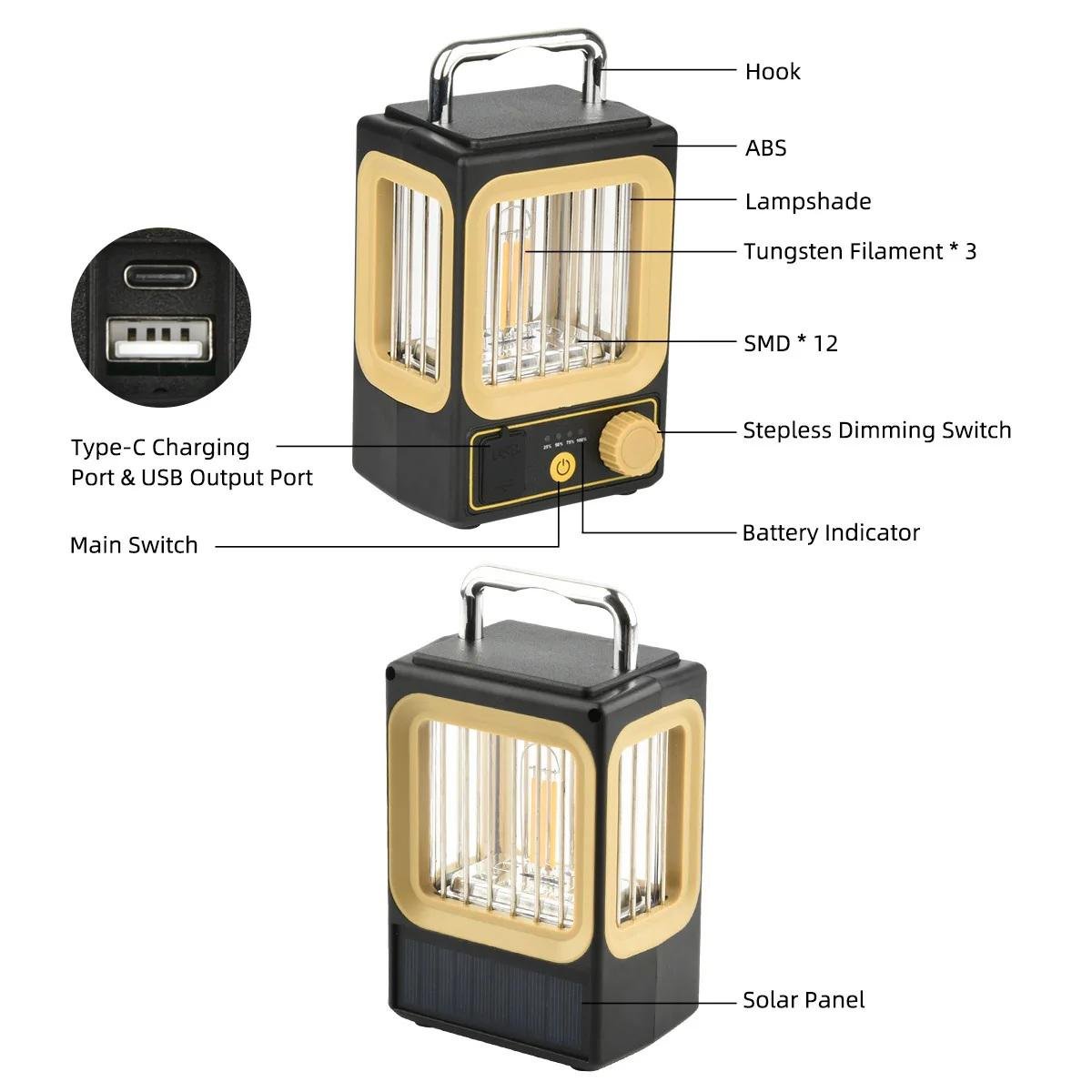 Фонарь HS-9039 LED (27316504) - фото 5 Фонарь HS-9039 LED (27316504) - фото 5