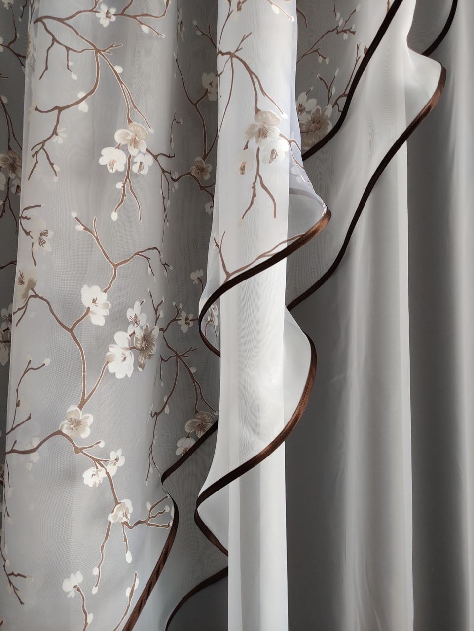 Занавески кухонные 4х1,8м Белый с коричневым - фото 3 Занавески кухонные 4х1,8м Белый с коричневым - фото 3