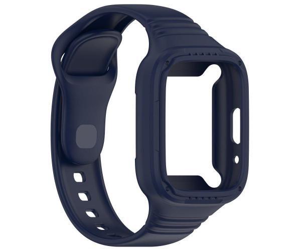 Ремешок силиконовый с чехлом для Redmi Watch 3 Синий