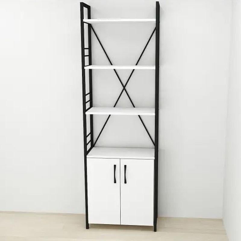 Етажерка Ferrum-decor Конект 4/60 з тумбою ДСП 179x60x28 см Чорний/Білий (FRD-104484) - фото 2 Етажерка Ferrum-decor Конект 4/60 з тумбою ДСП 179x60x28 см Чорний/Білий (FRD-104484) - фото 2