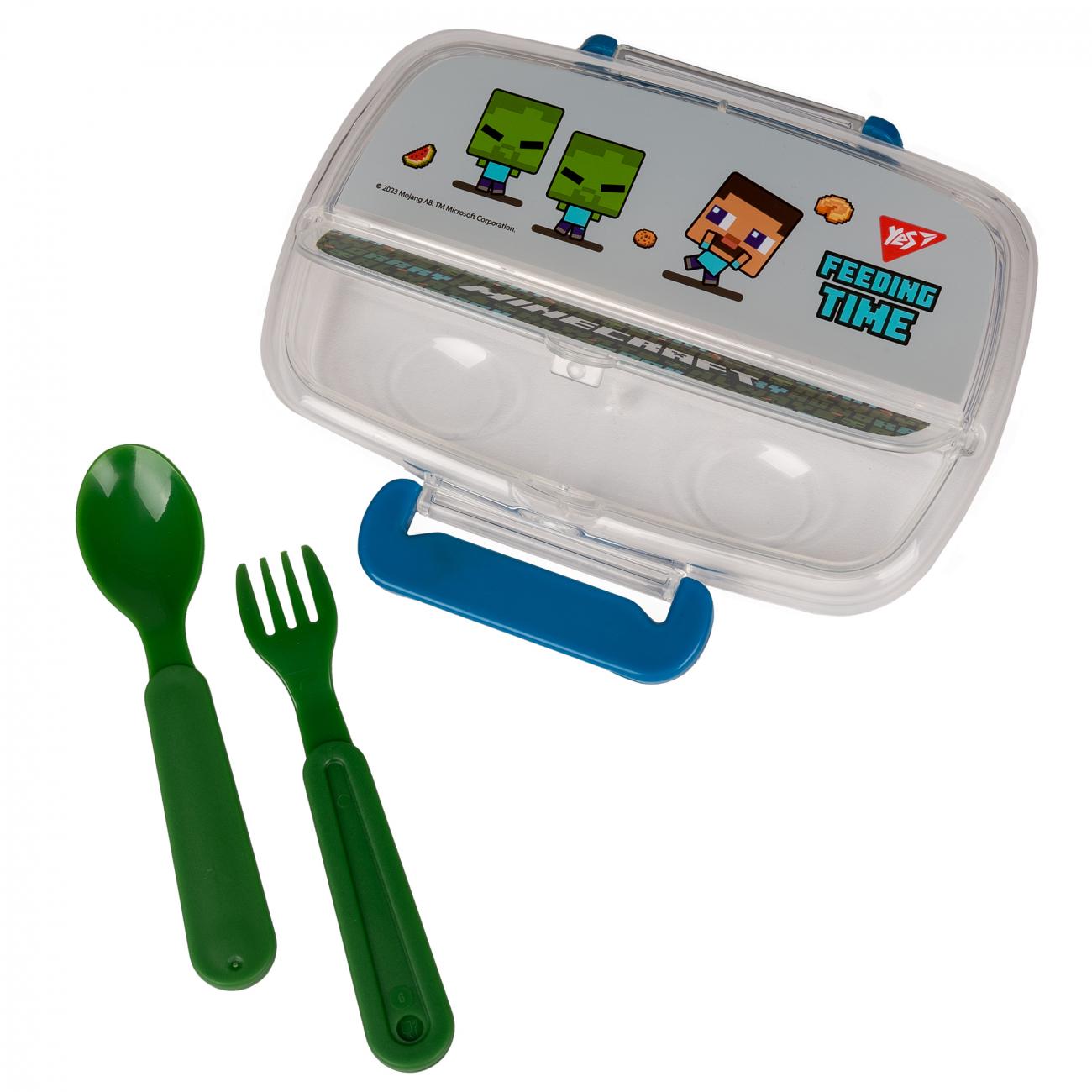 Ланч-бокс YES Minecraft 750 мл із приладами (708160) - фото 4 Ланч-бокс YES Minecraft 750 мл із приладами (708160) - фото 4