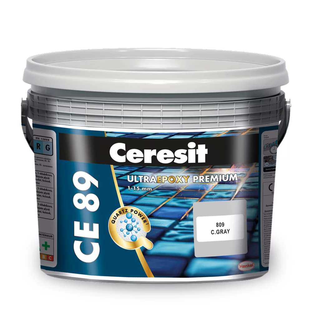 Ceresit CE 89 Ultraepoxy Premium 2,5 кг епоксидний шов, сірий бетон 809