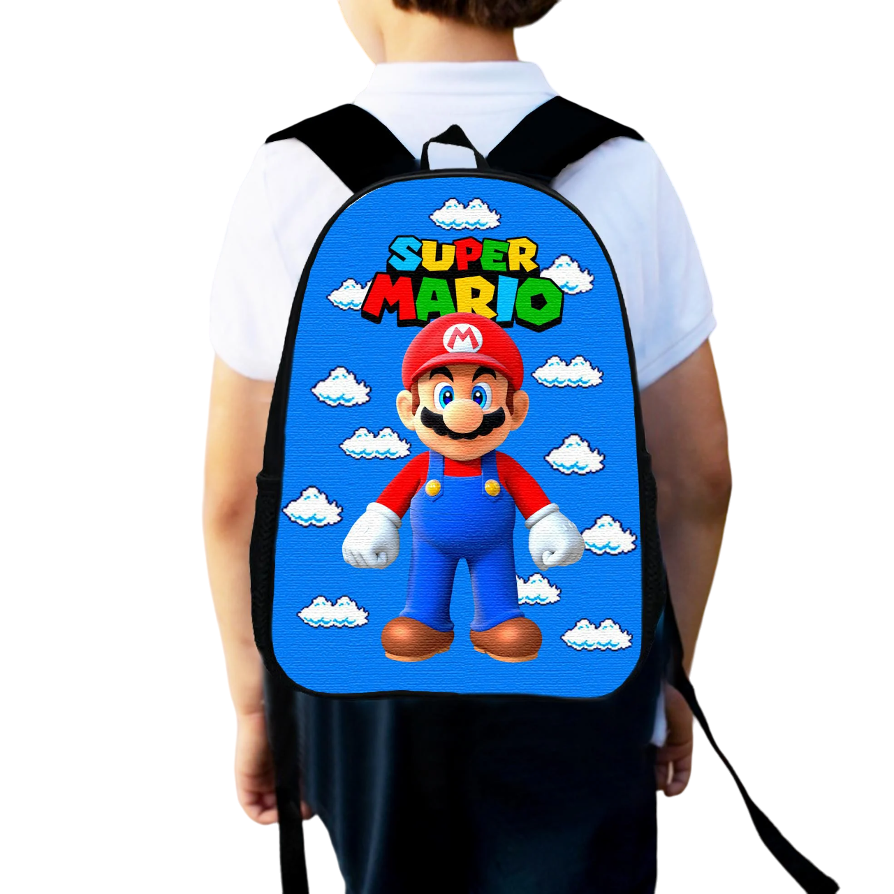 Школьный детский рюкзак для мальчика Super Mario городской 34х27 см (0077)