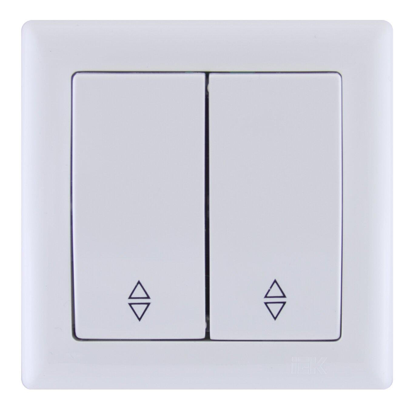 Переключатель УЕК BOLERO ВП02-02-0-ББ 2-клавишный на два направления Белый (EVB22-K01-10)