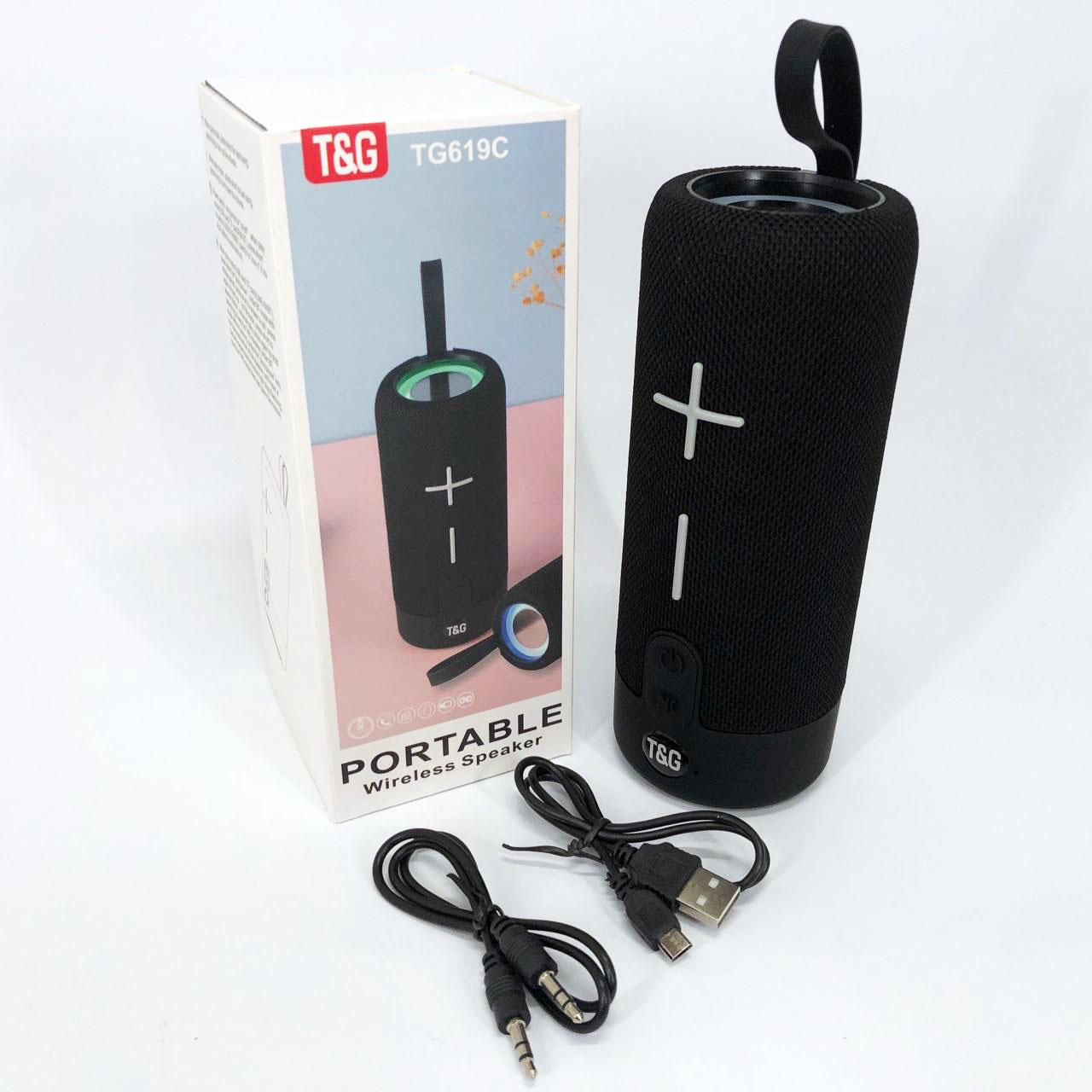 Колонка портативна FM-радіо USB/TF з ремінцем TG619C Чорний - фото 4 Колонка портативна FM-радіо USB/TF з ремінцем TG619C Чорний - фото 4