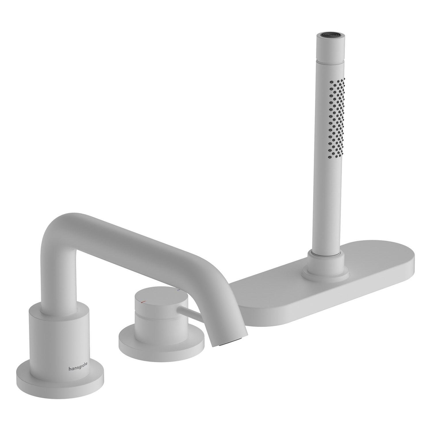 Змішувач на борт ванни Hansgrohe Tecturis S 73447700 на три отвори Білий (240778)