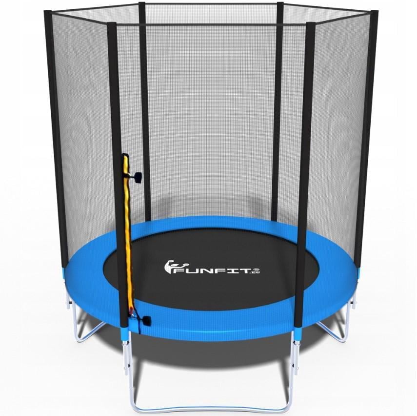 Батут FunFit с наружной сеткой до 90 кг. 183 см. Синий/Черный (178)