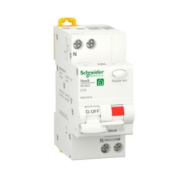 Диференційний автомат Schneider Electric Resi9 RCBO 10A C 1P+N 30mA АС 6kA (R9D25610) - фото 1