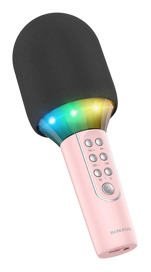 Караоке микрофон-колонка Borofone BFK2 Розовый (BFK2P)