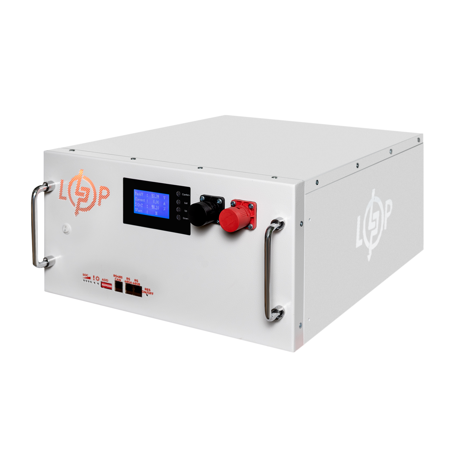 Акумулятор LogicPower LP LiFePO4 51,2V-230 Ah 11776Wh BMS SP 200A/100A RM RS485/CAN LCD WH (26454648) - фото 2