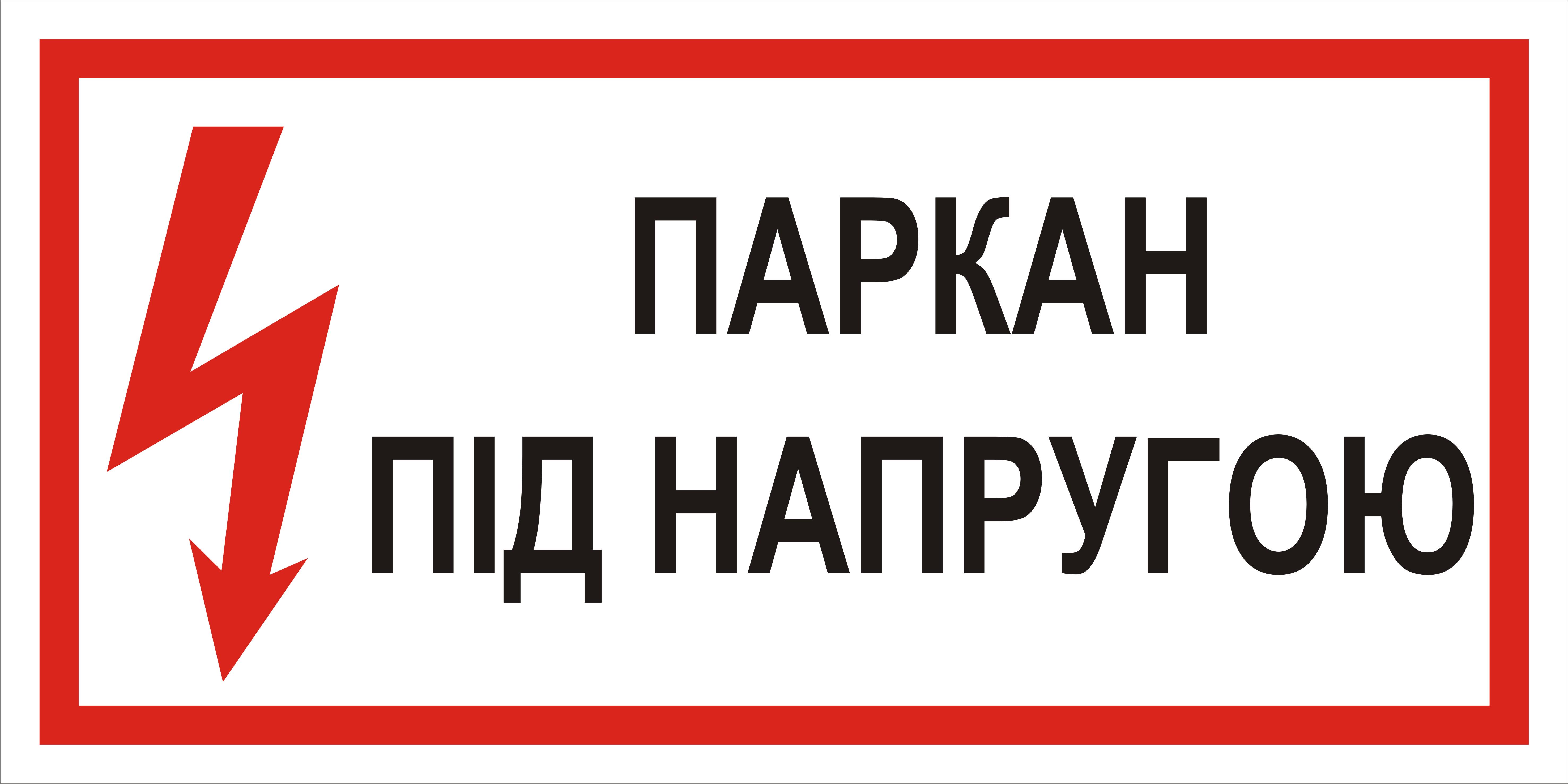 Табличка паркан під напругою 30х15 см (00165)