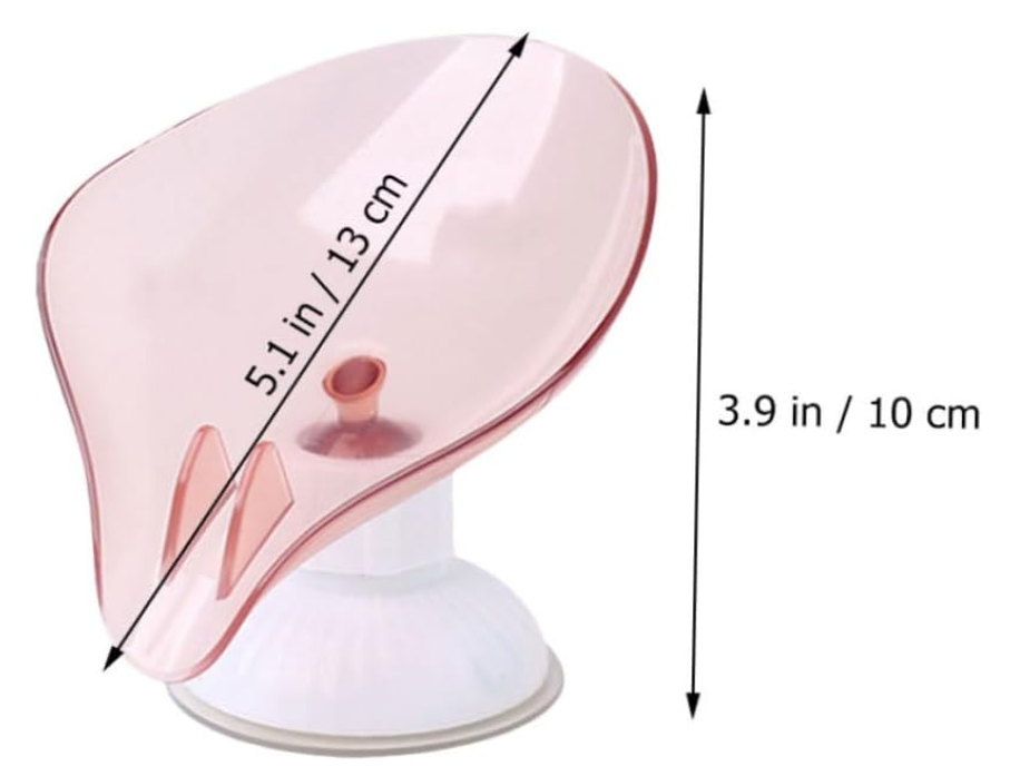 Держатель для губки на раковине на присоске со сливом Белый с розовым (KG-11882) - фото 3