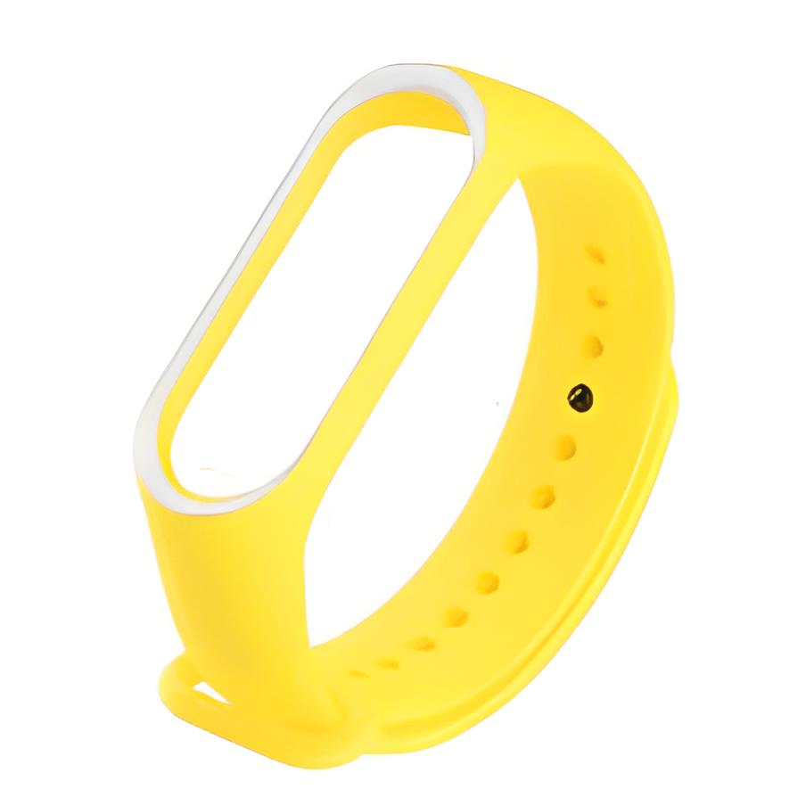 Ремешок для фитнес браслета Xiaomi Mi Band 3 4 Rim Yellow/White