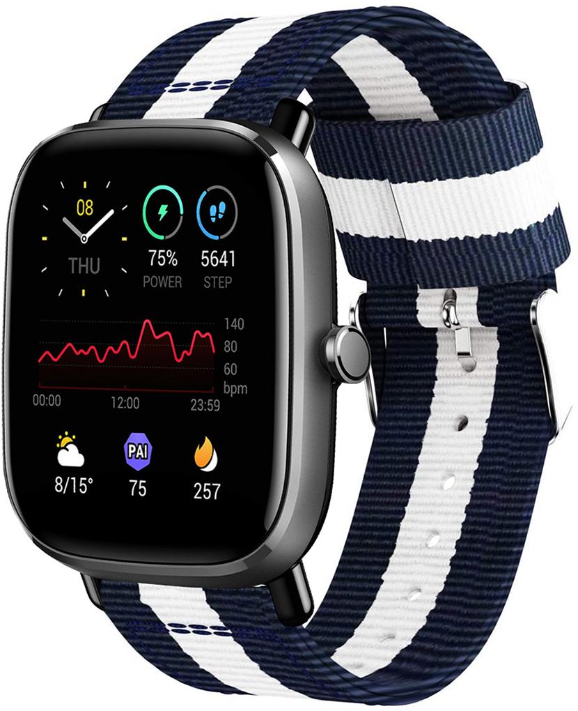 Ремешок тканевый Canvas для Amazfit GTS 2 mini Blue/White (20574) Ремешок тканевый Canvas для Amazfit GTS 2 mini Blue/White (20574)