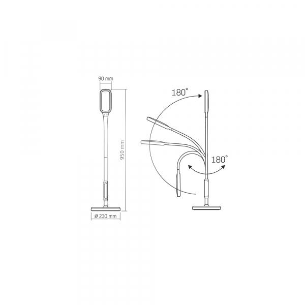 Торшер Videx TF07 W/14 W/3000-5500 K Білий - фото 9 Торшер Videx TF07 W/14 W/3000-5500 K Білий - фото 9