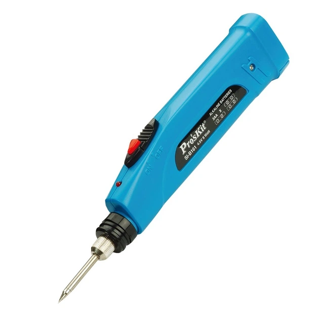Паяльник на батарейках быстрого нагрева Pro'sKit SI-B161 9W 4,5V с сменным жалом Синий (168-31-SI-B161)