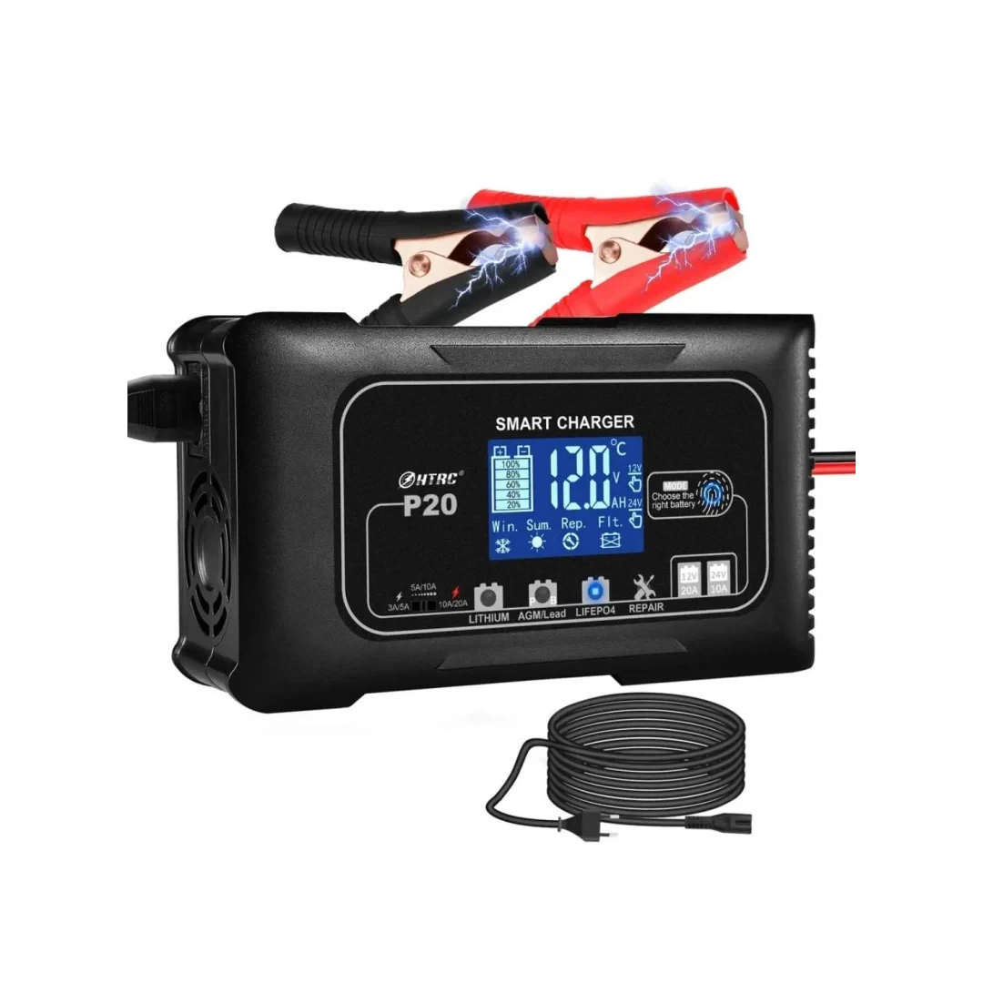 Зарядное устройство для аккумуляторных батарей HTRC P20 20A/10A/5A для 12 В и 24 В LiFePO4 свинцово-кислотных AGM и GEL (2747684121)