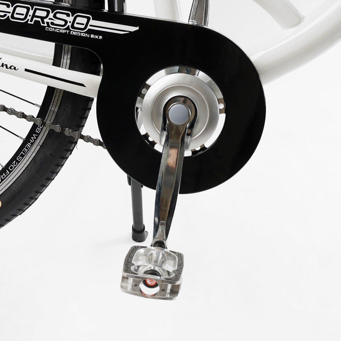 Велосипед городской Corso Fortuna с корзиной и багажником рама 20"/28" Белый - фото 5 Велосипед городской Corso Fortuna с корзиной и багажником рама 20"/28" Белый - фото 5