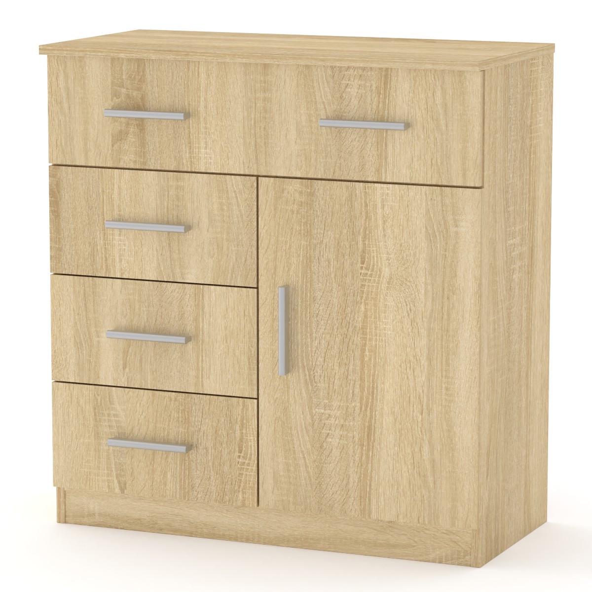 Комод Компаніт з шухлядами та дверцятами 80х39х84,9 см Дуб сонома (26913825) - фото 1