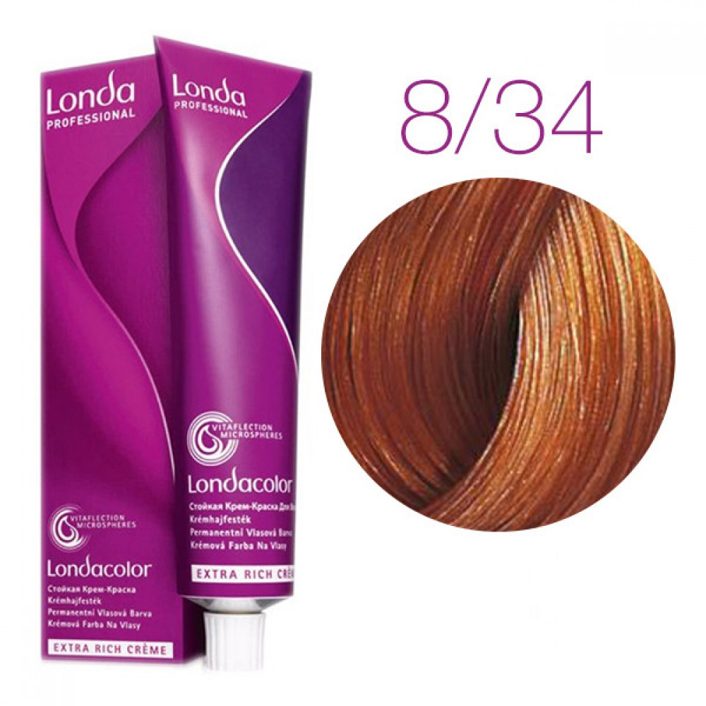 Фарба для волосся Londa Professional Permanent Color Extra Rich Creme 8/34 Light blonde gold-copper 60 мл - фото 2