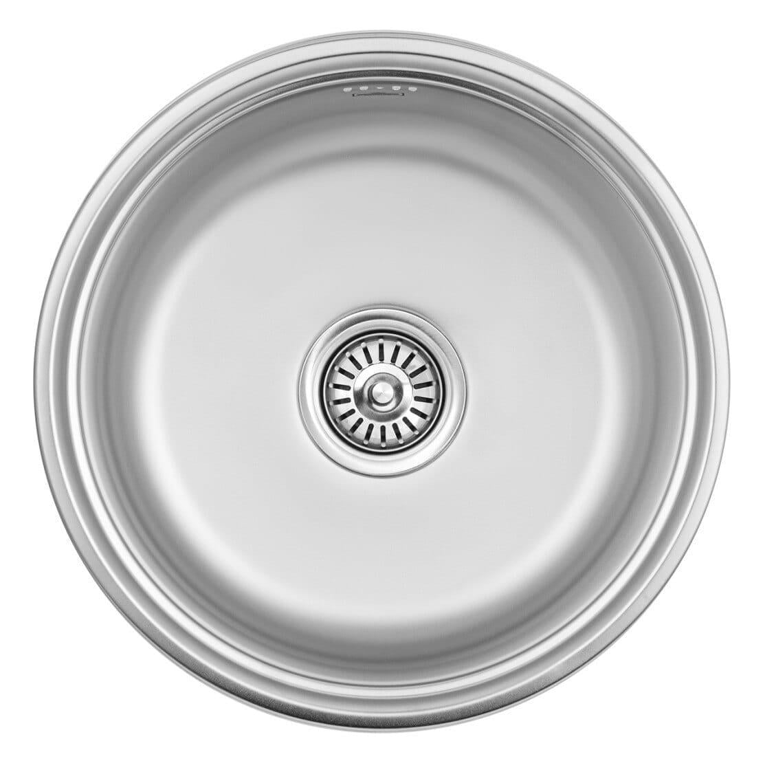 Мойка для кухни Kroner KRP Satin врезная круглая стальная 0,8 мм 430x430 мм (SVR-CV031324) Мойка для кухни Kroner KRP Satin врезная круглая стальная 0,8 мм 430x430 мм (SVR-CV031324)