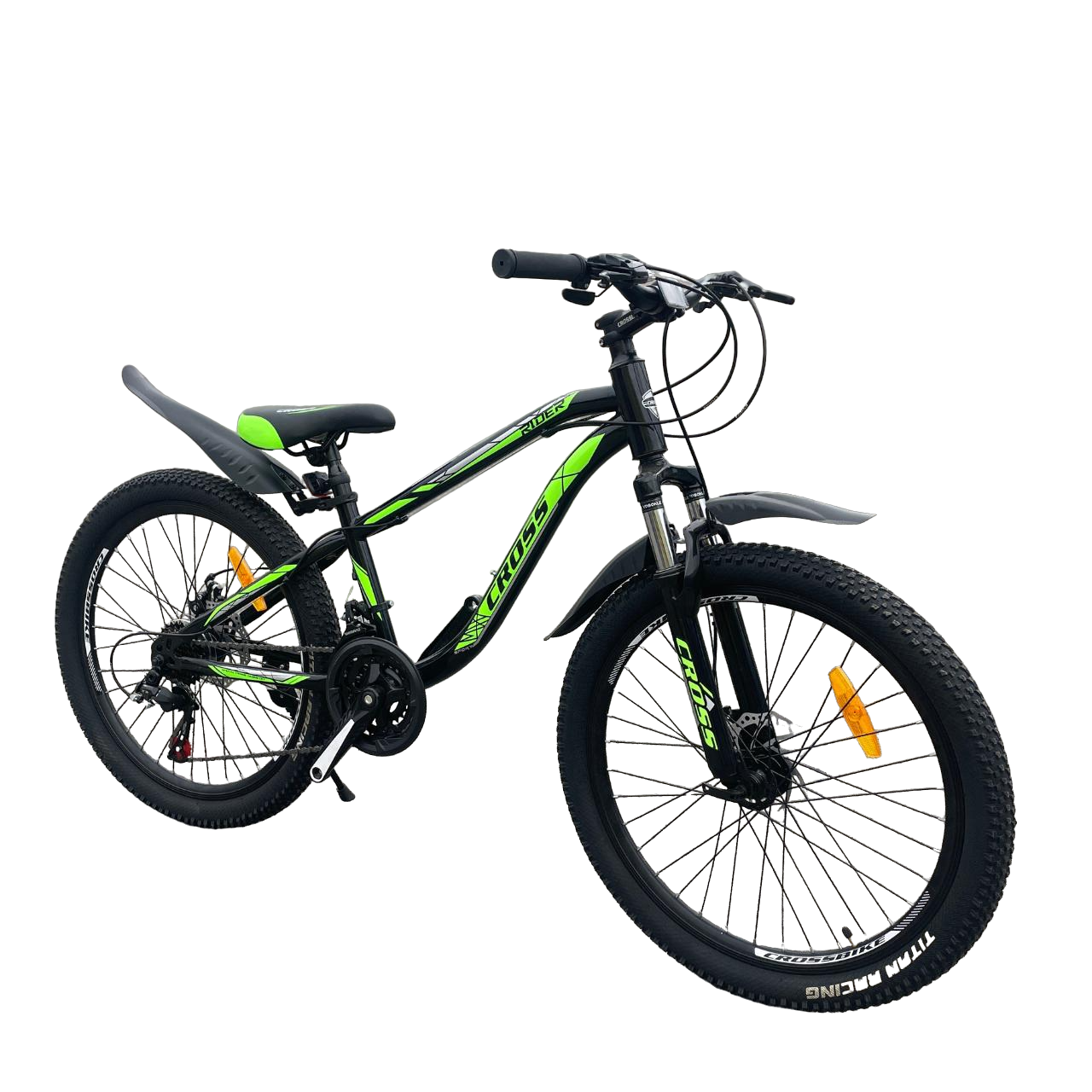 Велосипед подростковый Cross Rider от 125 см 24" 12" Black/Green (9c0f6430)