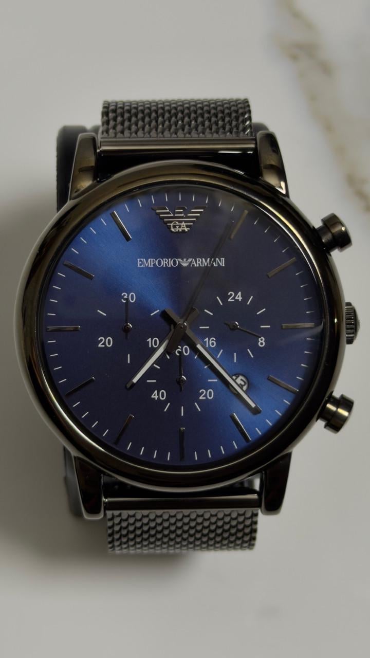 Годинник чоловічий Emporio Armani Luigi AR1979 з хронографом Сірий/Синій (AR1979)
