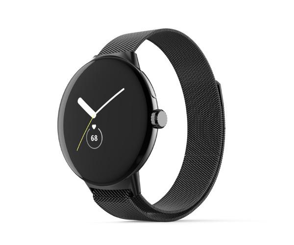 Ремешок металлический Milanese Magnetic для смарт-часов Google Pixel Watch 2 Черный