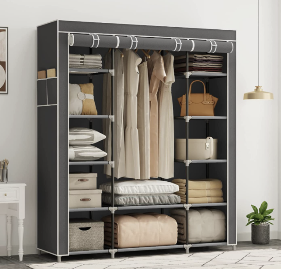 Шкаф текстильный для одежды 12 полок Серый (Е500002С)