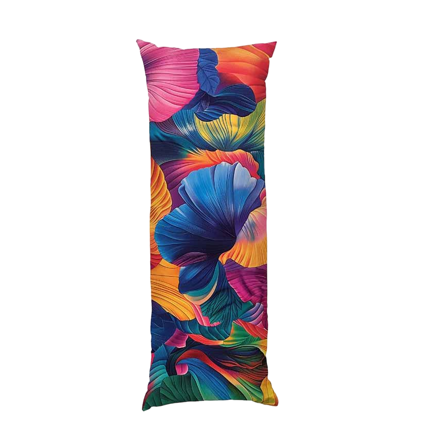Подушка дакимакура Multicolored flowers Abstract drawing габардин 140х45 см (113855-2)