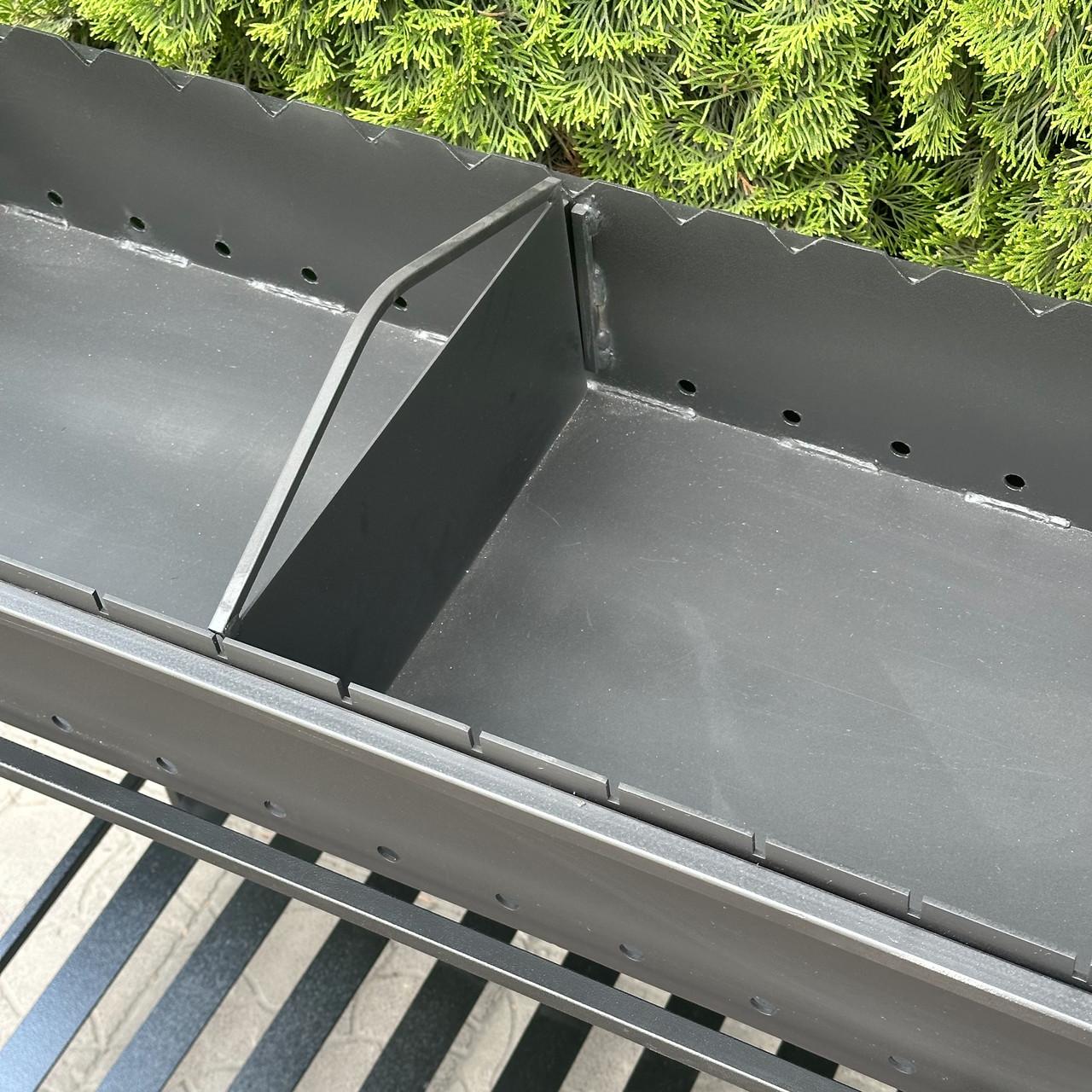 Мангал Metalzavod Гефест на 15 шампурів 3 мм на дровниці 116х39,5х94,5 см (MD15-3) - фото 4