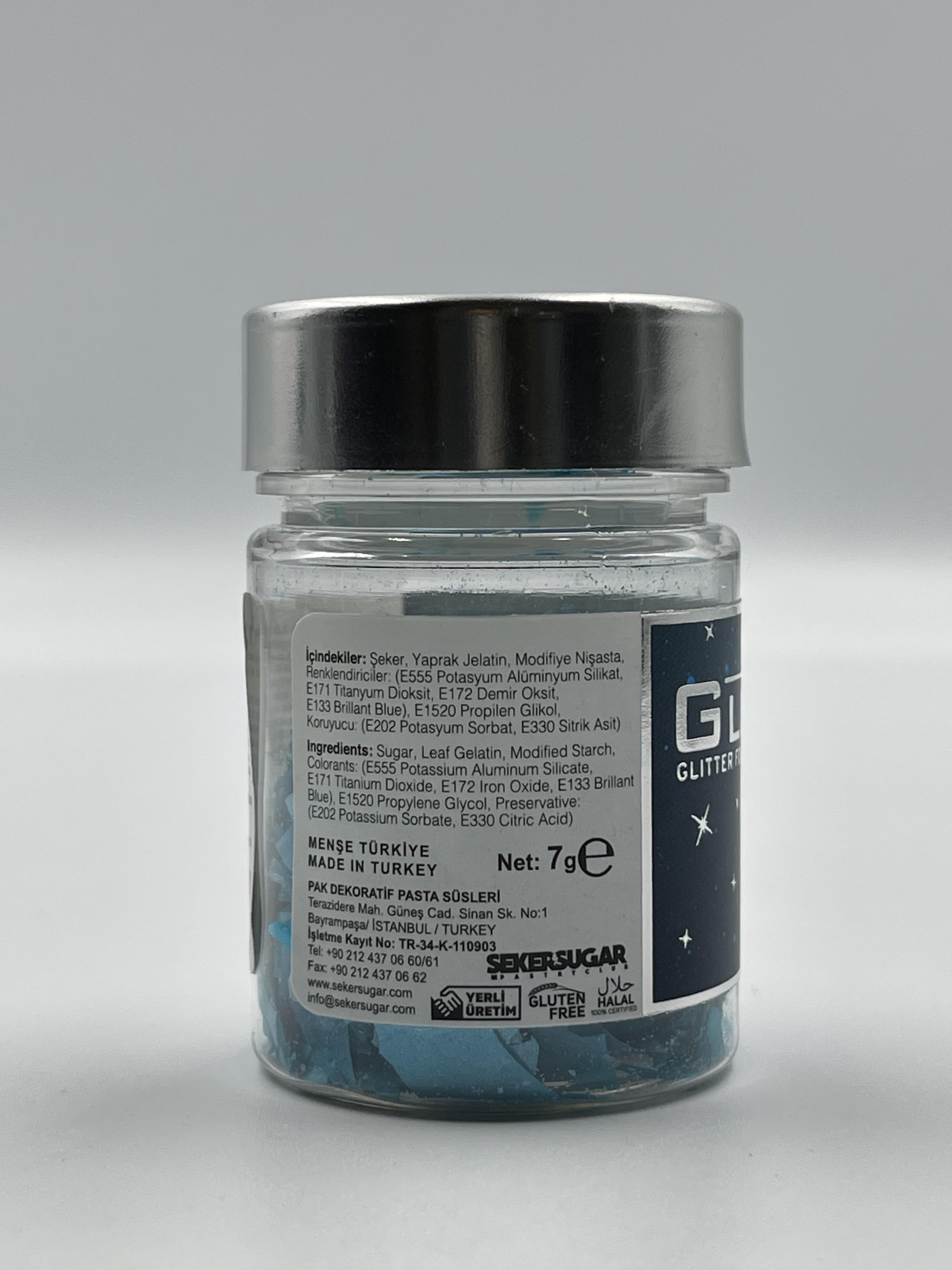 Глитер-хлопья пищевой Sekersugar 7 г Голубой (21024346) - фото 2 Глитер-хлопья пищевой Sekersugar 7 г Голубой (21024346) - фото 2