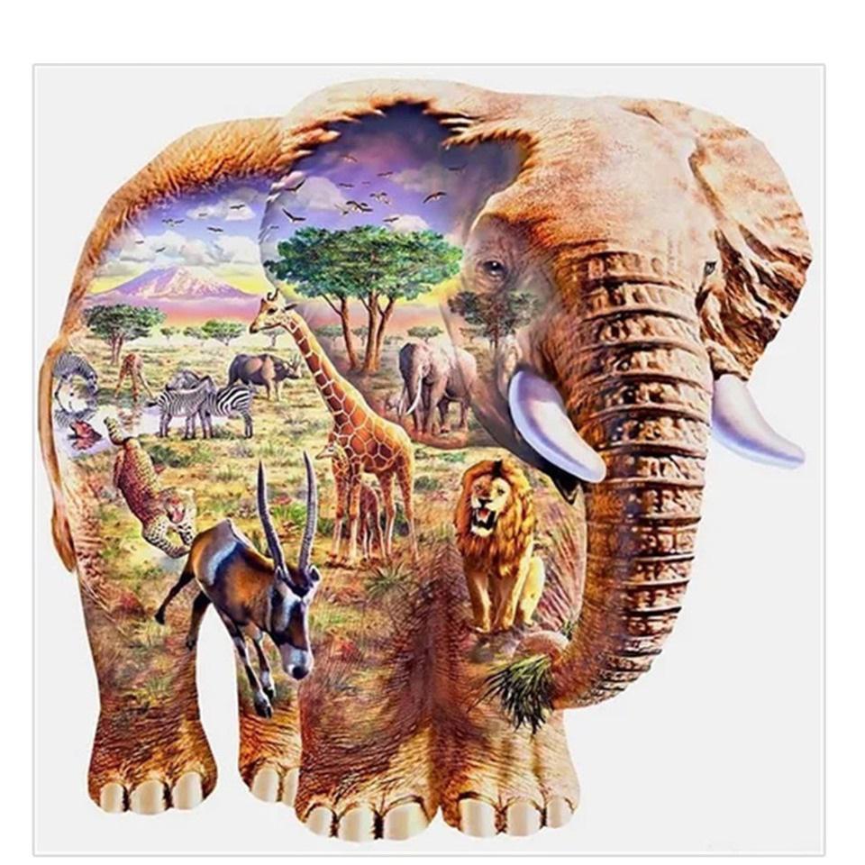 Алмазна вишивка Diy Весь світ в слоні 30х30 см