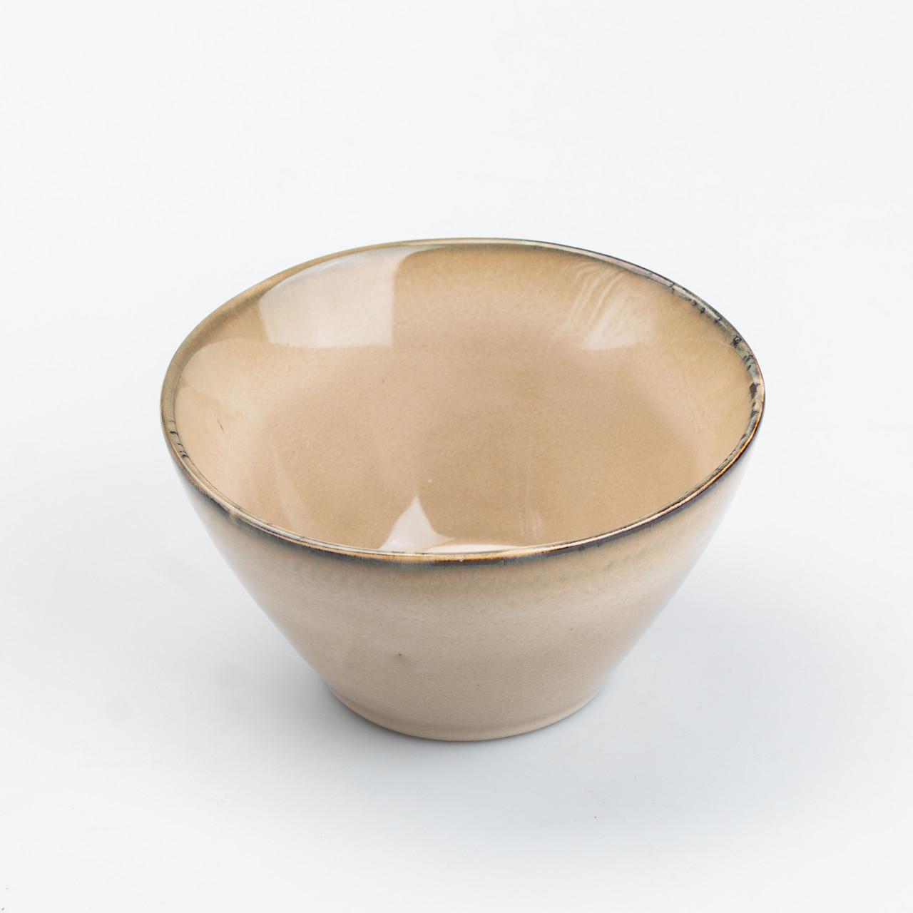 Тарілка глибока кругла керамічна 500 мл Бежевий (4504) - фото 4