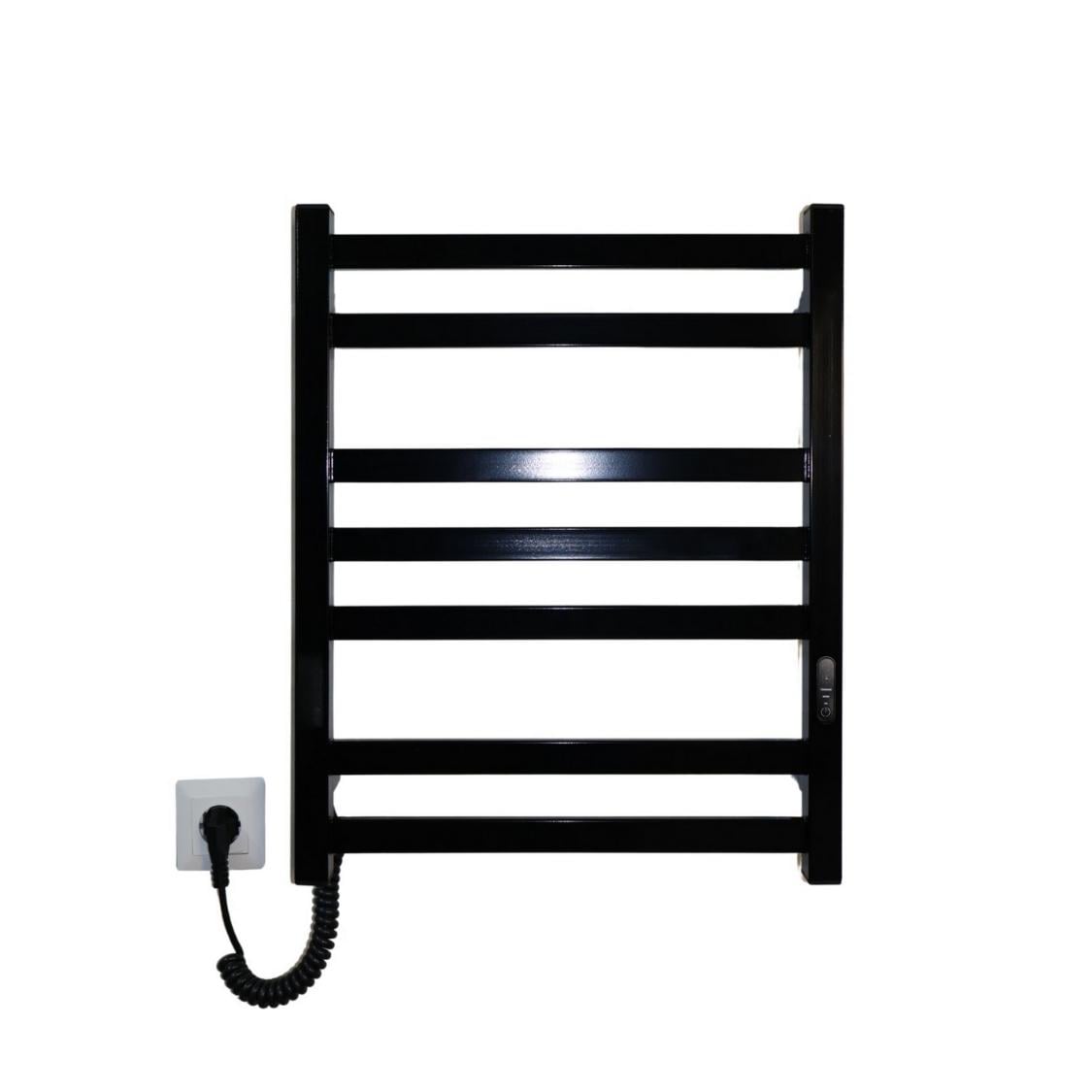 Полотенцесушитель электрический Carino Ricardo с контроллером 590x490 мм Черный глянец (R5949FBG)