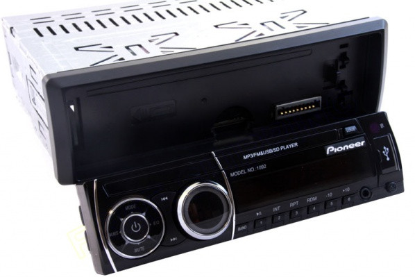 Автомагнитола Pioneer 1092 ISO USB/microSD/FM/AUX с пультом ДУ 4x50 Вт с красной подсветкой