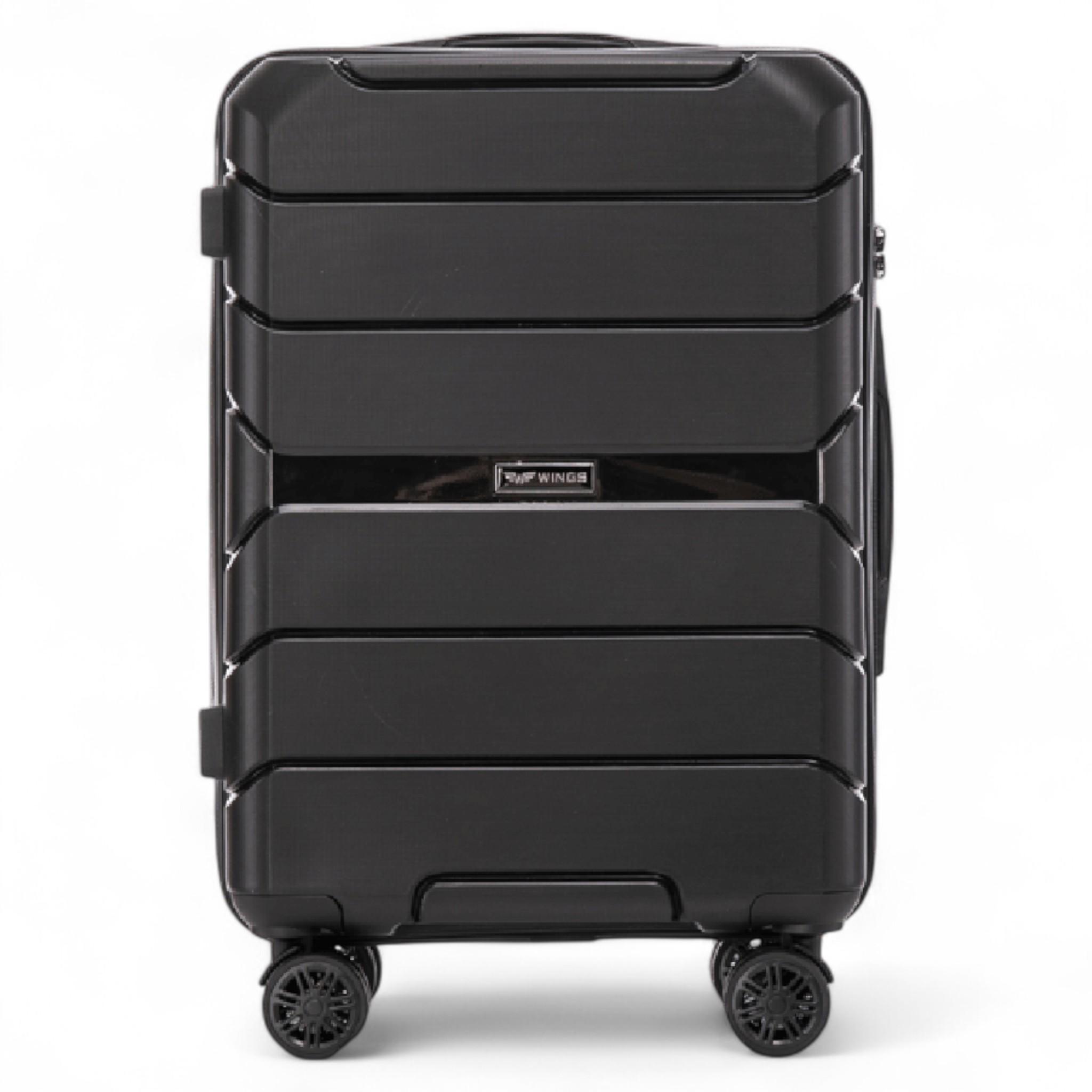 Чемодан Wings PP06 полипропилен на 4-х колесах с кодовым замком M 69 л Black (S_PP06BlackM)