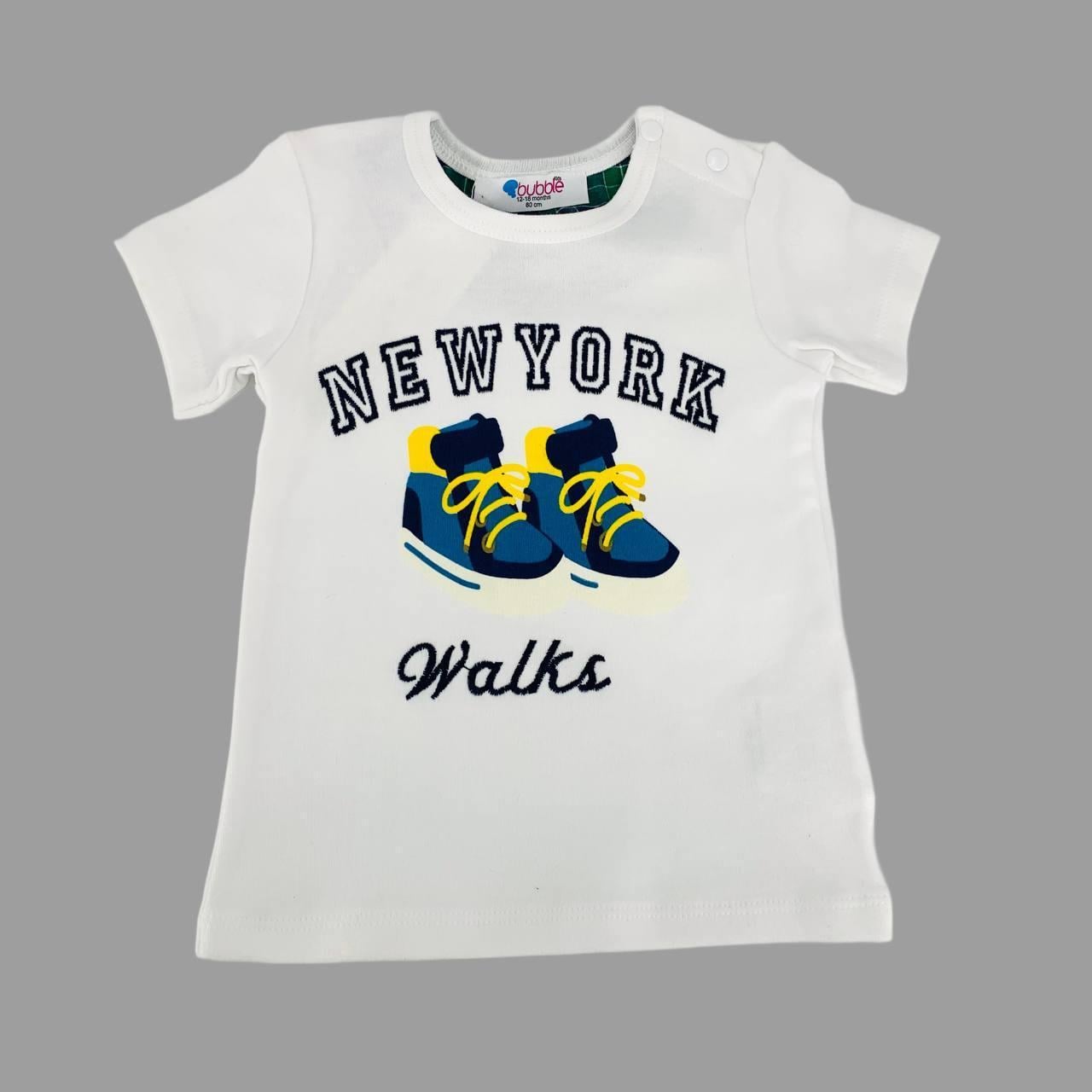 Футболка Bubble Kids 151-0062 8 кеди 9-12 міс. 80 см Білий (3011589878)