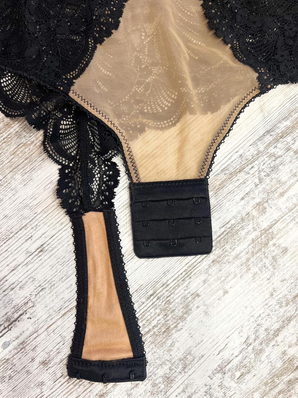 Боди из кружева и стрейтч-сетки с пушап чашками и съемным чокером S Черный (1864) - фото 5 Боди из кружева и стрейтч-сетки с пушап чашками и съемным чокером S Черный (1864) - фото 5