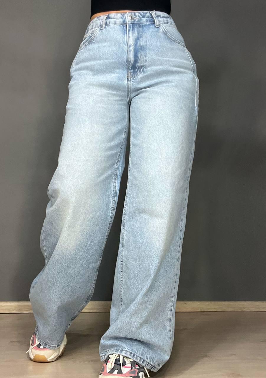 Джинси жіночі ITS Basic 2499-3 Wide Leg jeans з високою талією широкі рівні від стегна з виточками на стегнах р. 34 Блакитний (3918) - фото 5