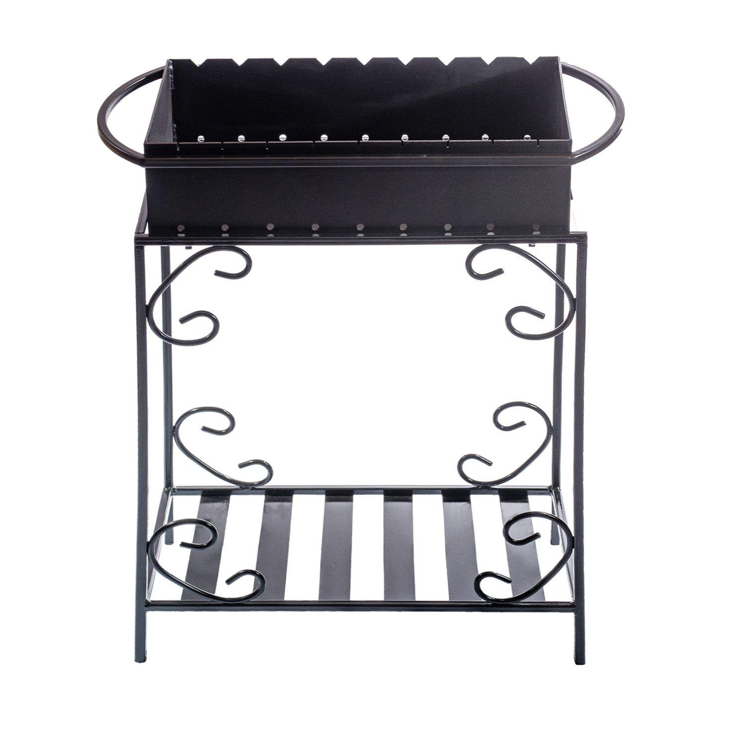 Мангал на дровнице Mzavod Гефест стальной с термостойким покрытием на 9 шампуров 3 мм Черный (136-17-1030110100009)
