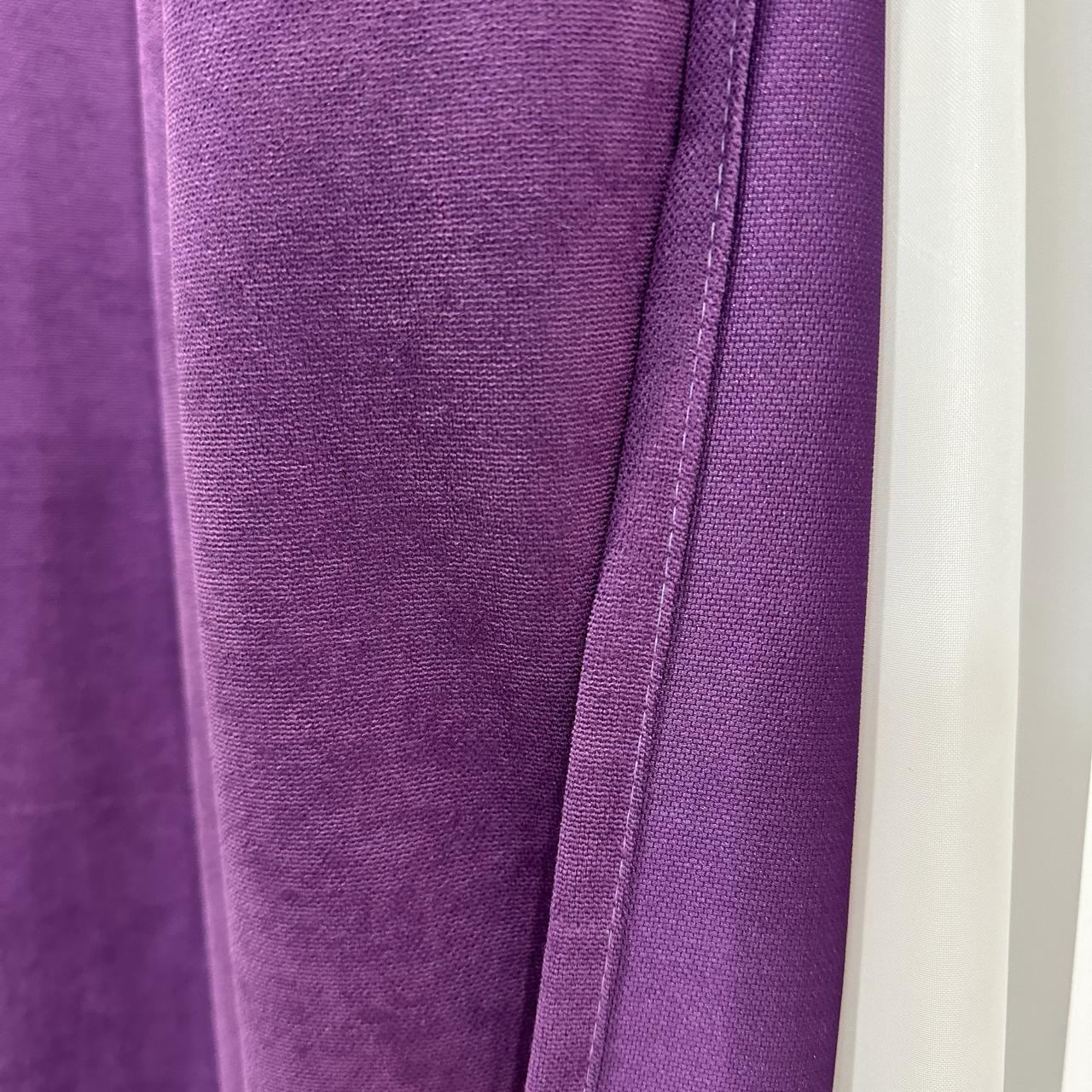 Комплект штор микровелюр 2 шт. 1,5х2,7 м готовые на шторной тесьме 6 см Фиолетовый (petek-V98) - фото 9