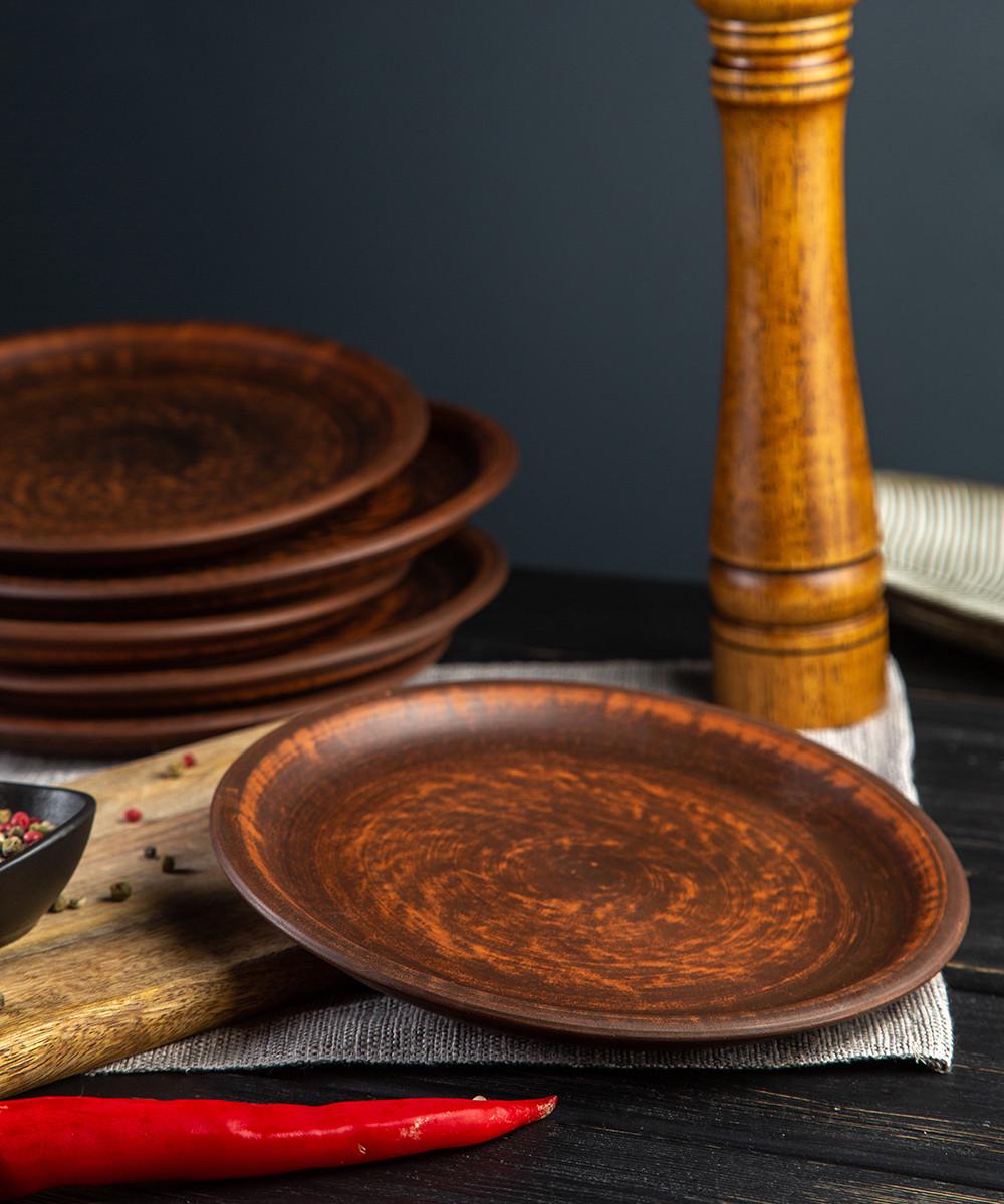 Набор тарелок из красной глины 200 мм 6 шт. (381-6) - фото 2 Набор тарелок из красной глины 200 мм 6 шт. (381-6) - фото 2