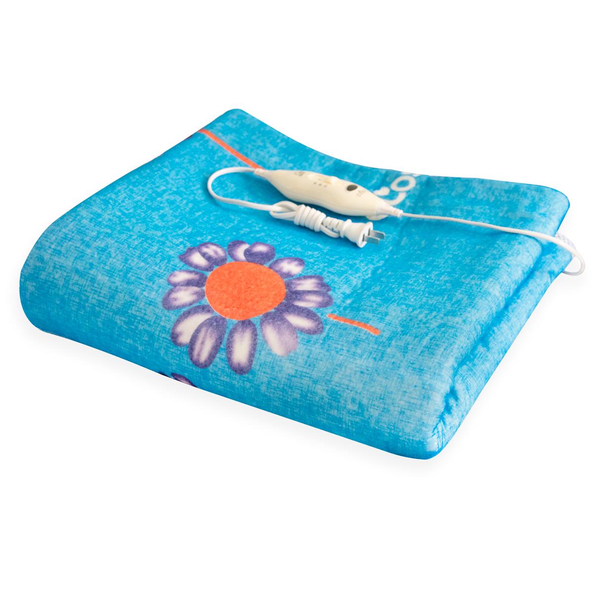 Электропростынь с подогревом 90 W Electric blanket Ромашки на синем фоне 150х115 см (1009613-Other)