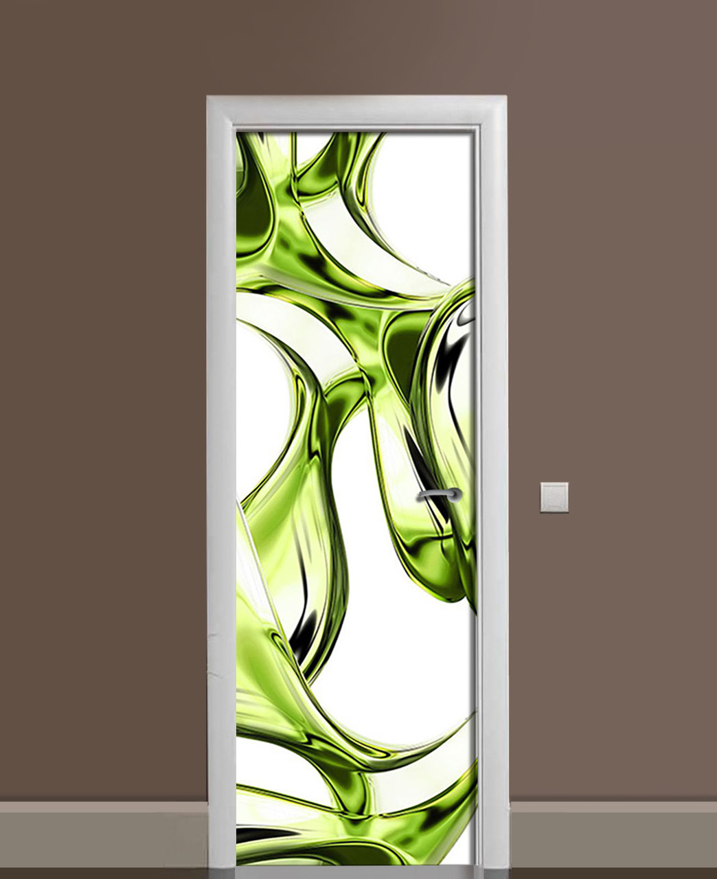Наклейка 3D на двери Zatarga Капли оливы виниловая 650х2000 мм (1323453763)